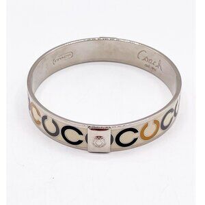 Coach Silver and Gold Logo Bangle